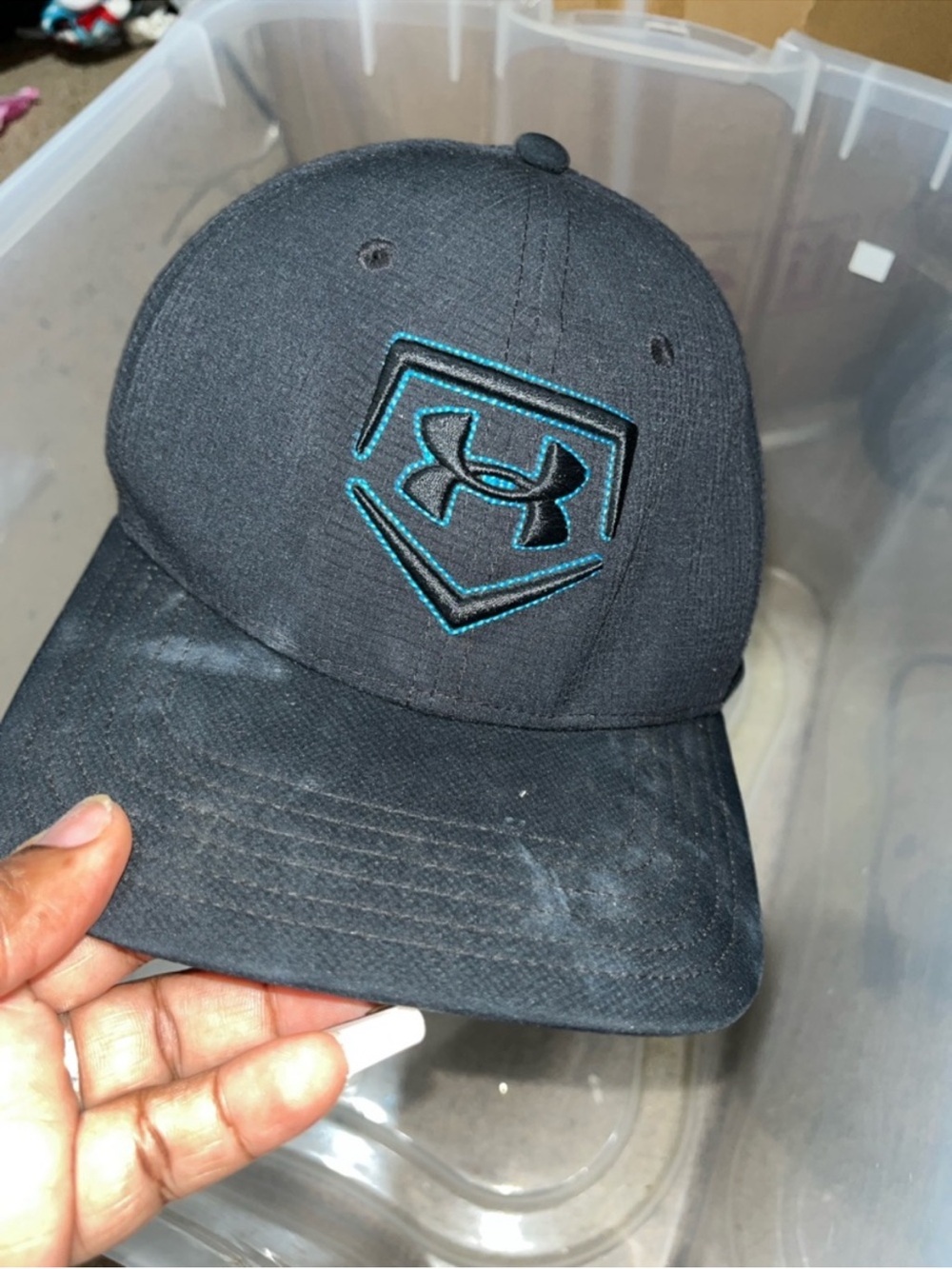 Under Armour Black Baseball Cap with Teal Logo
